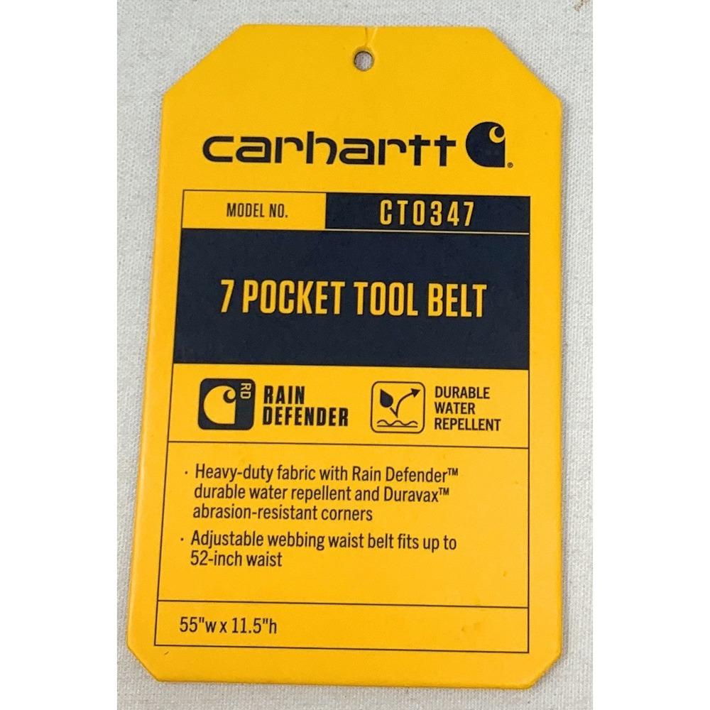 CARHARTT 000347 7-Pocket Adjustable Tool Belt Work Utility Belt Brown - Picture 5 of 6